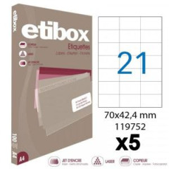 Etikety univerzlne 70x42,4mm Etibox A4 100 hrkov