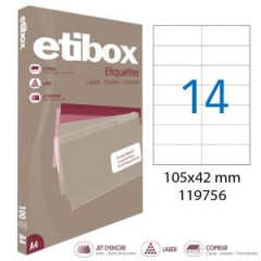 Etikety univerzlne 105x42,4mm Etibox A4 100 hrkov