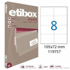 Etikety univerzlne 105x72mm Etibox A4 100 hrkov