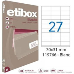 Etikety univerzlne 70x31mm Etibox A4 100 hrkov