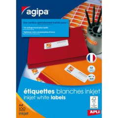 Etikety inkjet 63,5x33,9mm Agipa A4 100 hrkov