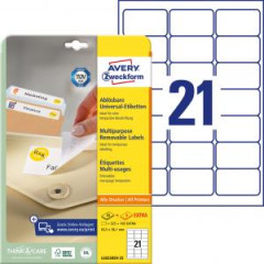 Etikety univerzlne odnmaten 63,5x38,1mm Avery A4 25+5 hrkov