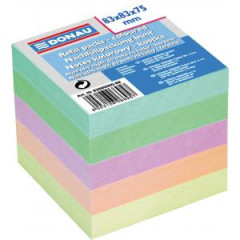 Bloek kocka nelepen, 83x83x75 mm, pastelov farby