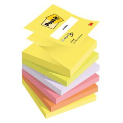 Z-bloek Post-it, 76x76 mm, nenov farby, 6 blokov po 100 lstkov