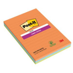 Bloek Post-it Super Sticky BOOST, linajkov, 101 mm x 152 mm, 45l , 3 bloky