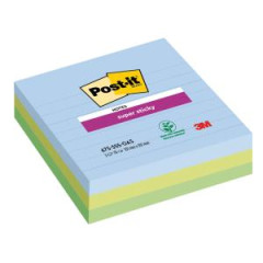 Bloek Post-it Super Sticky OASIS, vekos 101x101 mm XL, linajkov, 3 bloky po 70 lstkov