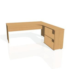 Pracovn stl Gate, ergo, av, 180x75,5x200 cm, buk/buk