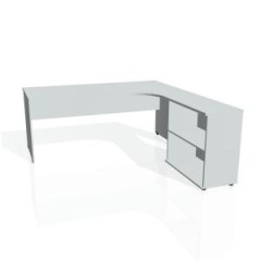 Pracovn stl Gate, ergo, av, 180x75,5x200 cm, siv/siv