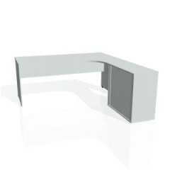 Pracovn stl Gate, ergo, av, 180x75,5x200 cm, siv/siv