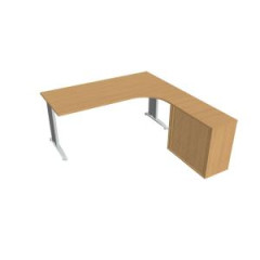 Pracovn stl Flex, ergo, av, 180x75,5x200,0 (80x40) cm, buk/kov