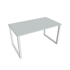 Rokovac stl UNI O, 140x75,5x80 cm, siv/biela