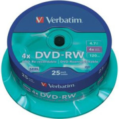 Verbatim DVD-RW 4x 4,7GB cake 25 ks